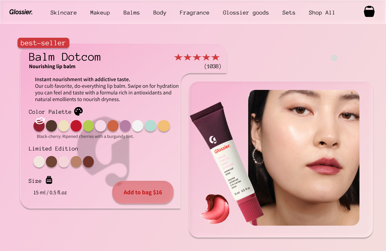 Glossier Balm Dotcom Page Redesign