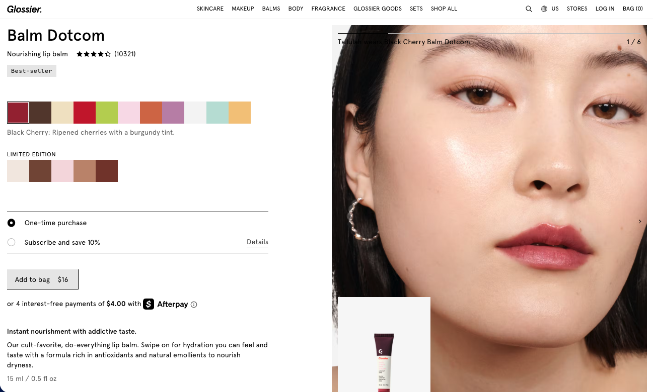 Original Glossier Page