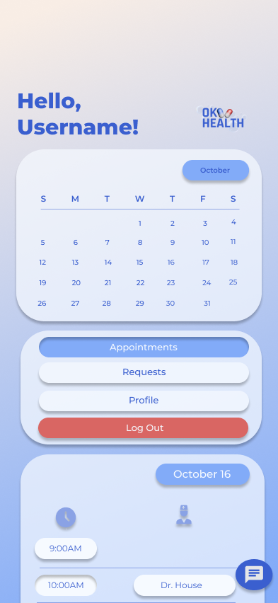 OKHealth Sign Up Frame Screenshot