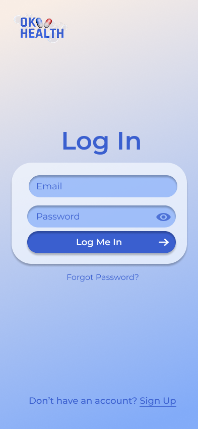 OKHealth Sign Up Frame Screenshot