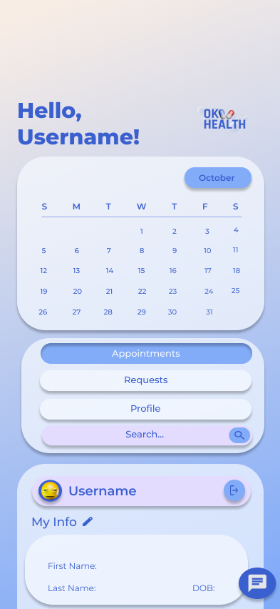 OKHealth Sign Up Frame Screenshot