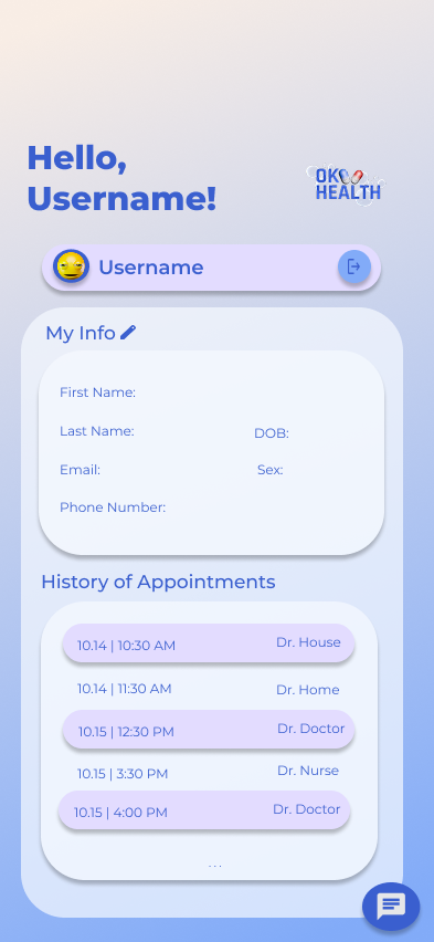 OKHealth Sign Up Frame Screenshot
