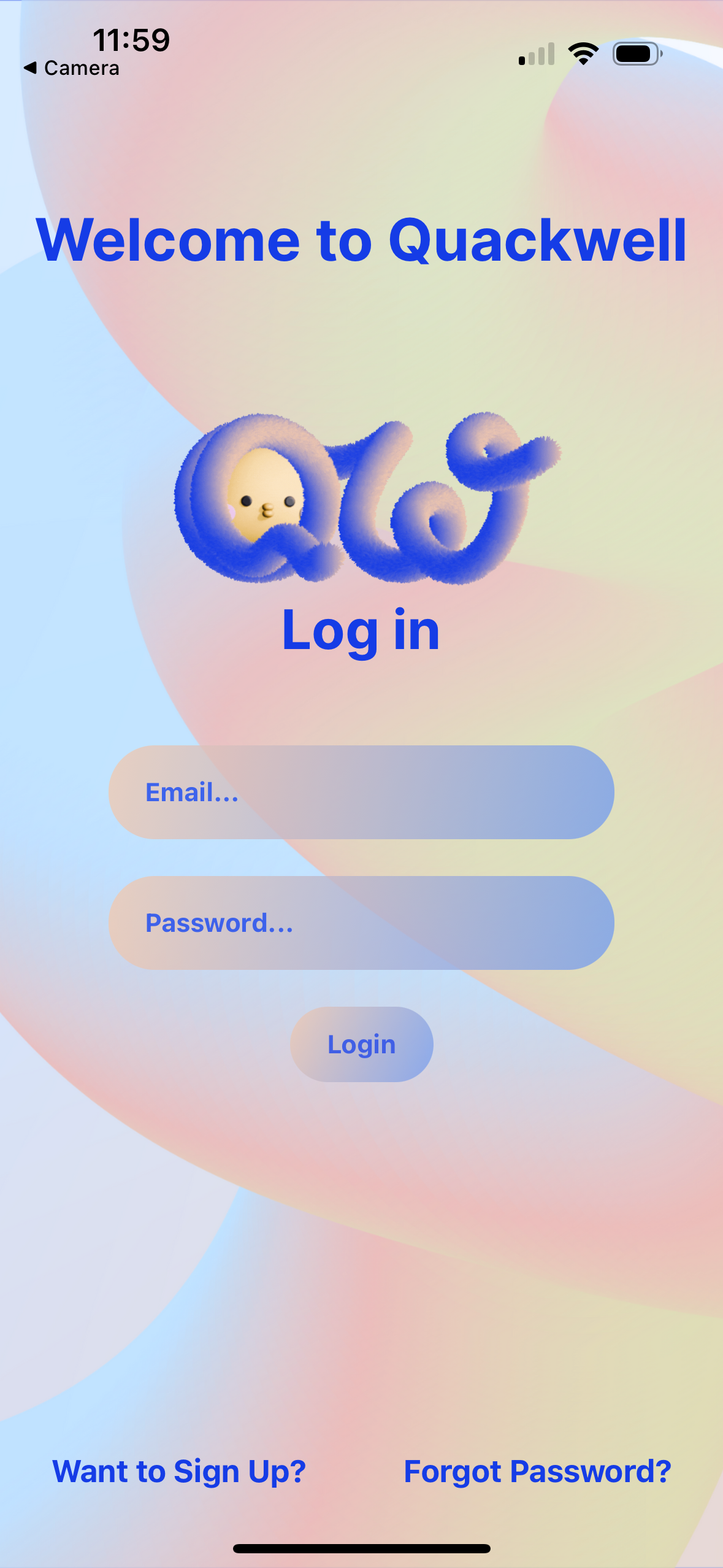 Quackwell Log In Frame Screenshot