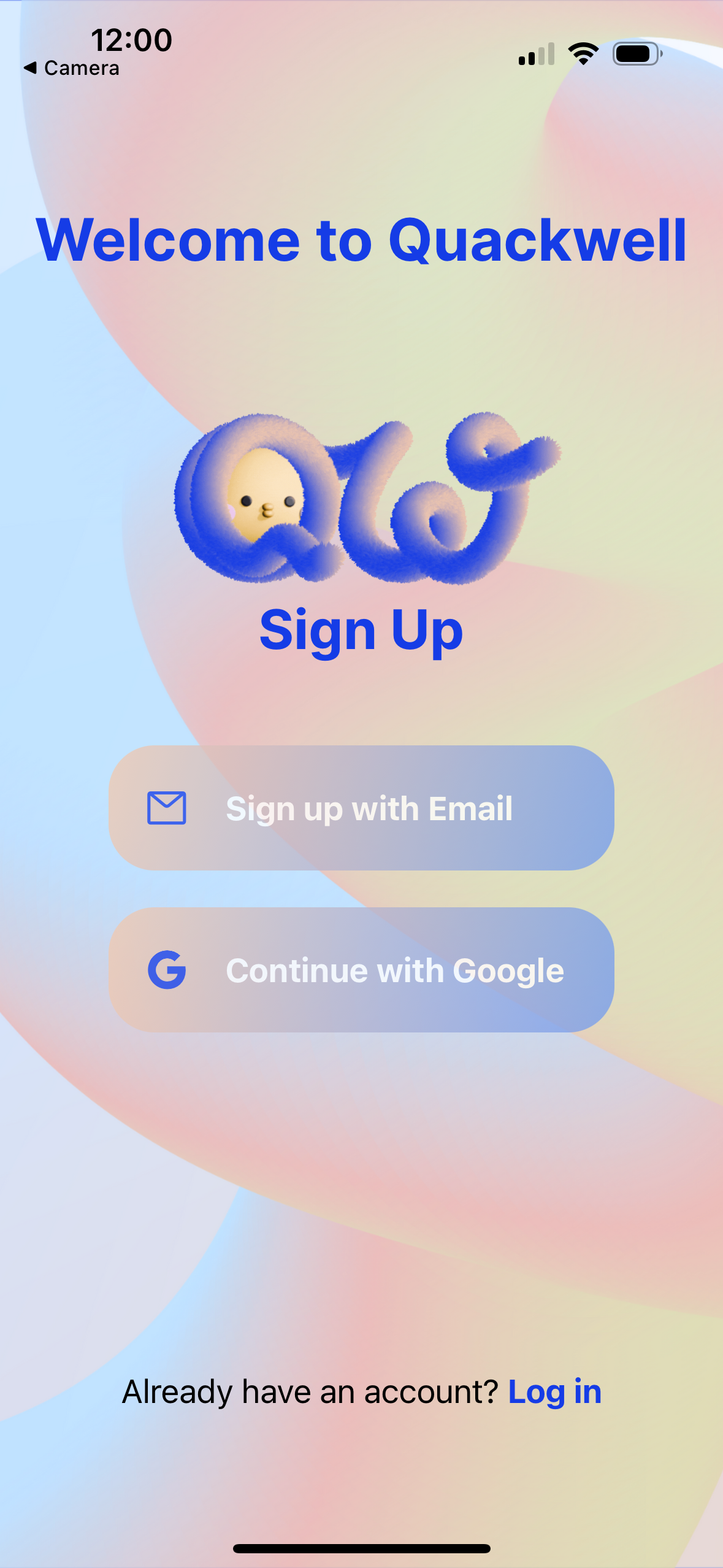 Quackwell Sign Up Frame Screenshot